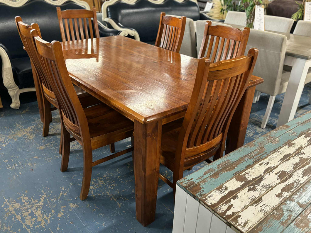 Wood  Dining Table With 6 Chairs 52753