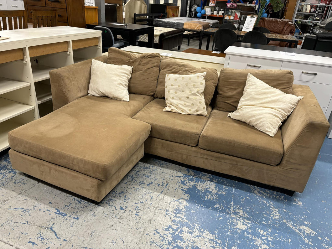 Light Brown Suede Corner Lounge Suite 52188