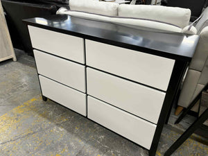 Patty Pine Black Dresser With 6 Drawers NEW !!!52033
