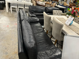 Black Leather  5 Seater  Lounge Suite 52248