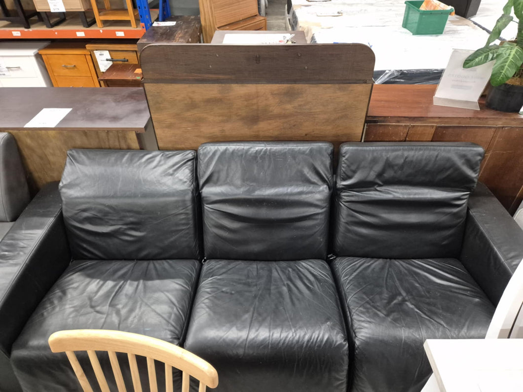 Black Recliner 3 Seater  Couch 52679