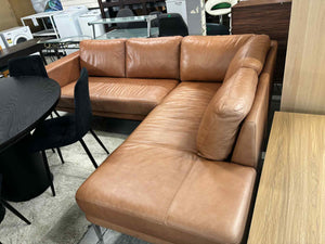 Tan Leather  Corner Lounge Suite 52865