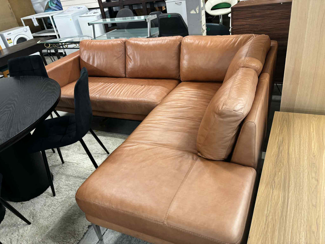 Tan Leather  Corner Lounge Suite 52865