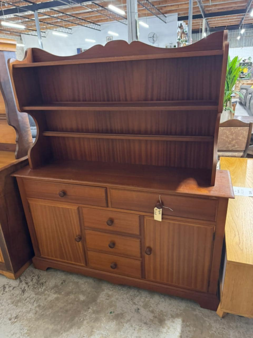 Mahogany Hutch With 2 Doors/5 Drawers 52713