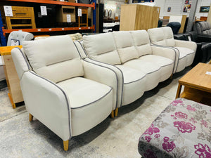 White Fabric 6 Seater Lounge Suite 52845