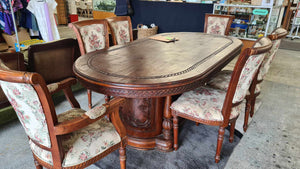 Solid Wood Antique  Dining Table With 6 Chairs 51995