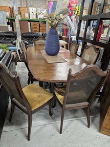 Wood Dining Table With 7 Wood Chairs 52193