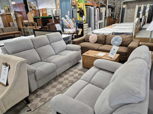 Light Grey Recliner 5 Seater Lounge Suite 52264