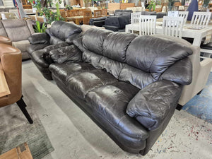 Dark Brown Leather  5 Seater Lounge Suite 52400