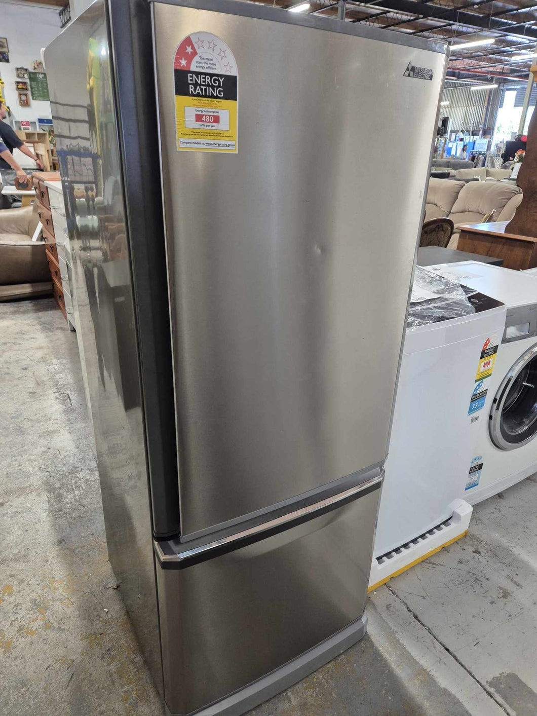 Silver Mitsubish Fridge/Freezer (30 Day Guarantee) 52425