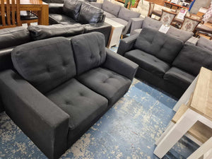 Black Fabric 5 Seater  Lounge Suite 52402