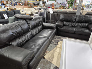 Brown Leather  5 Seater  Lounge Suite 52406