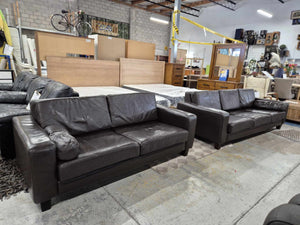 Brown Leather  5 Seater  Lounge Suite 52439