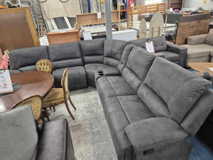 Dark Grey Recliner Corner  Lounge Suite 52516