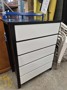 Patrick Black/White  Tall Boy With 5 Drawers NEW!!! 52478