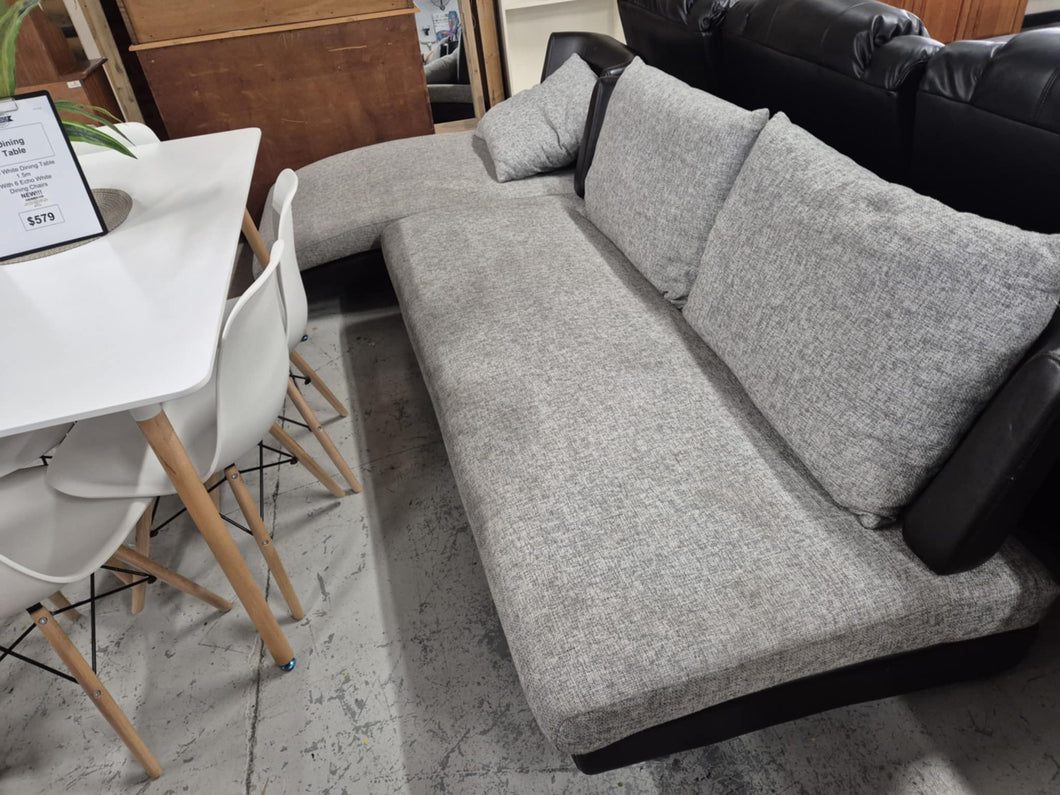 Light Grey/Black Corner Lounge Suite 52810