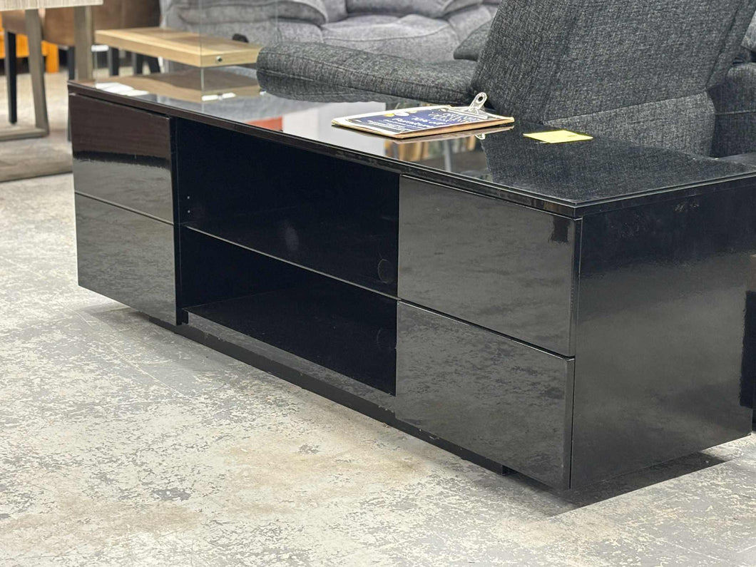 Harvey Norman Black Glass Top TV Unit 52930