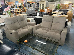 4 Seater Recliner Lounge Suite Light Grey