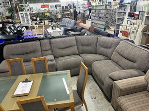Corner Electric Rhino Fabric Recliner Lounge Suite
