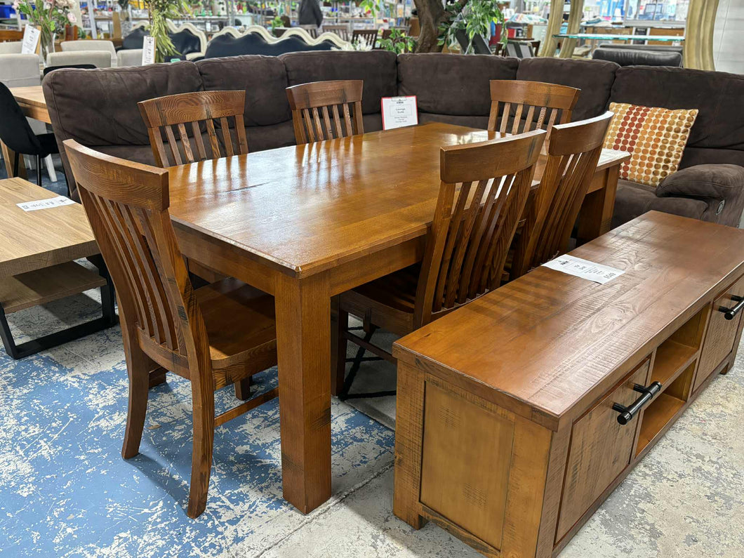 Dark Wood Harvey Norman Dining Table With 6 Chairs 52756