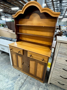 Yellow Wood Display Cabinet with 2 Drawers/2 Doors 52246