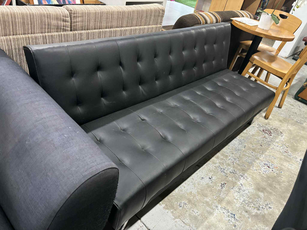 Black Leather Sofa Bed 52864
