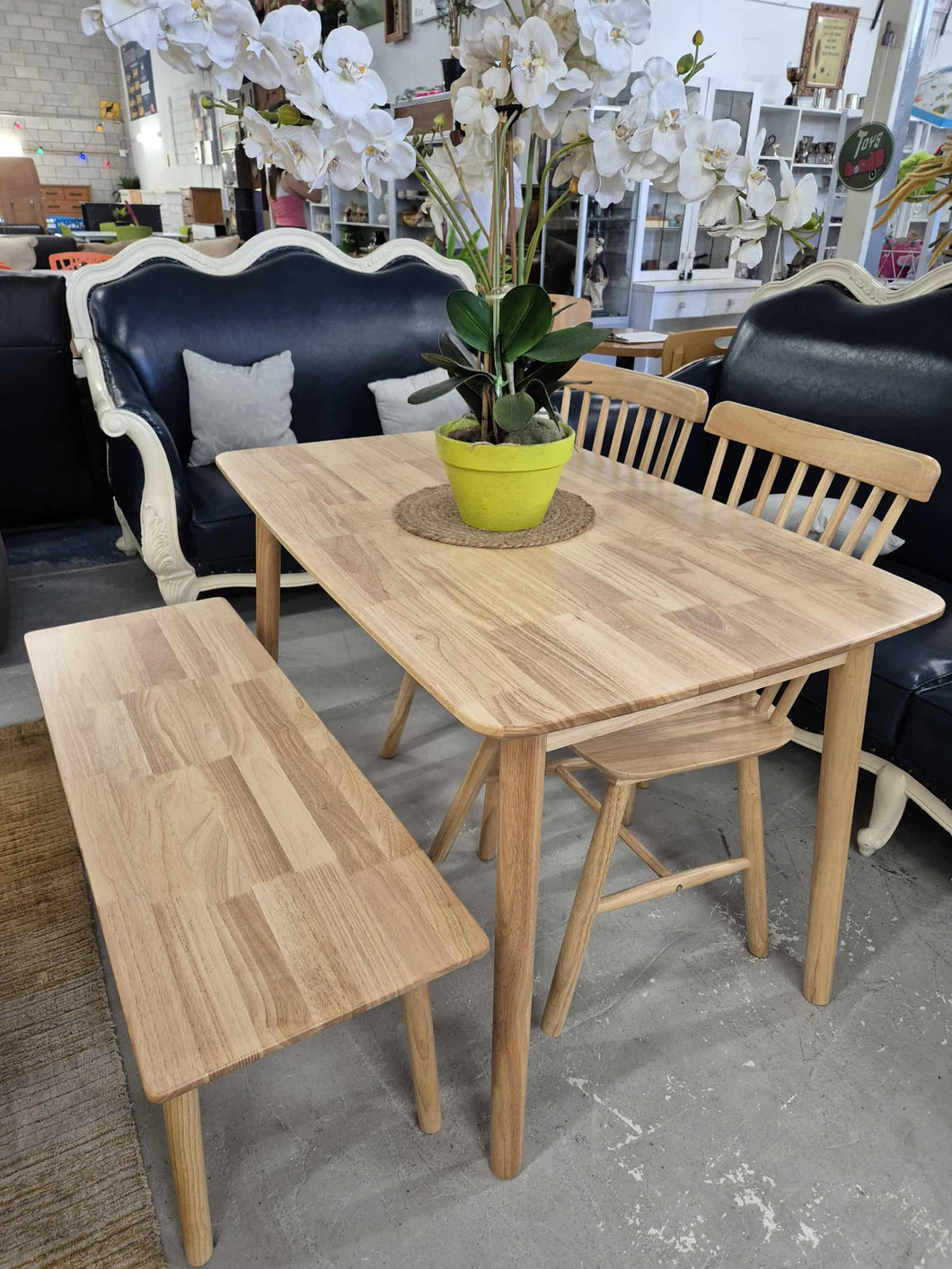 Paris Wood Dining Table With 2x Paris Chairs/ 1x Paris Bench NEW!!! 52941