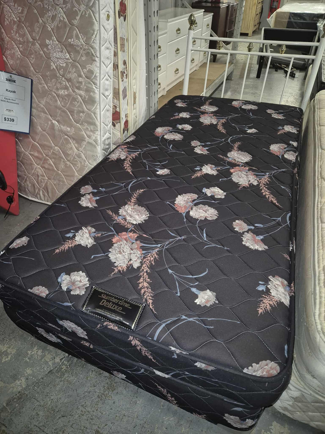 Black/Floral Slimbertime Mattress With Base 52893
