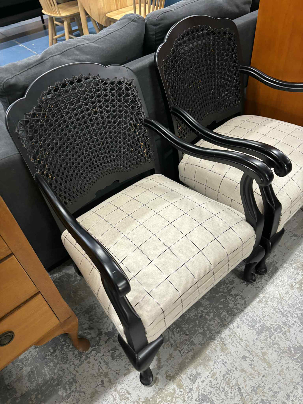 Rattan Black Single arm Chairs