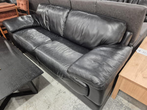 Black Leather 2.5 Seater Couch 52863