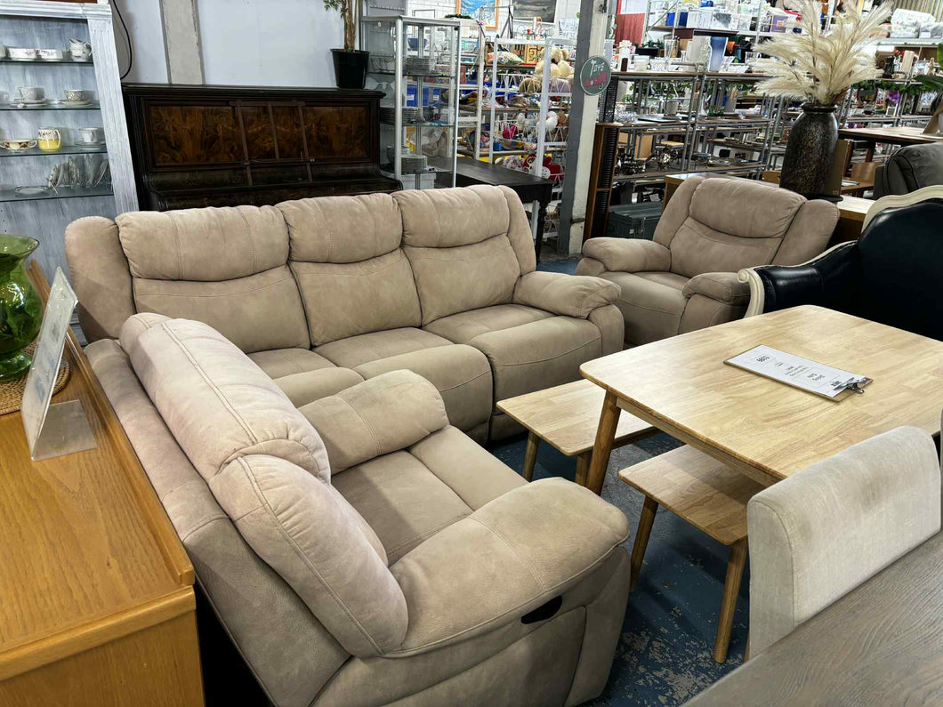 Beige Recliner 5 Seater  Lounge Suite 52819