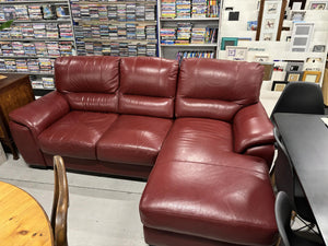 Red Leather Corner Lounge Suite 52155