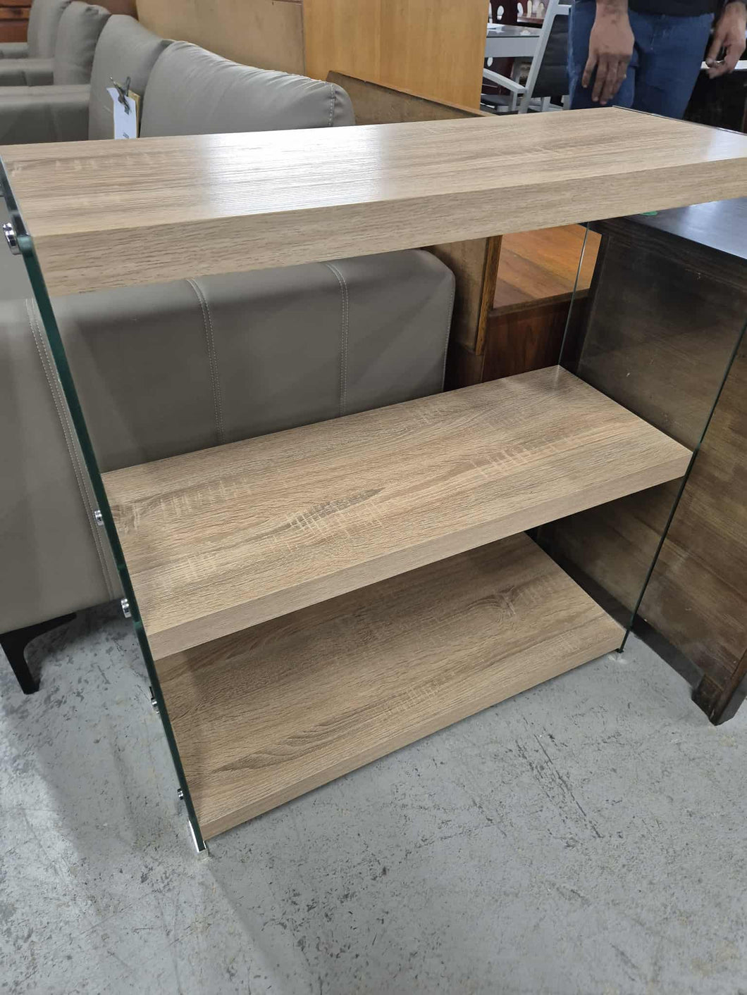 Bookcase  Glass Sides Panel-Low NEW !!!!