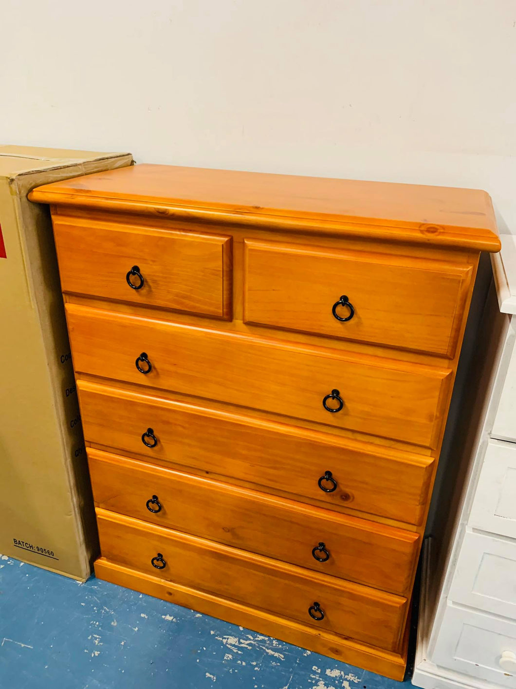 NEW !!! Pine Tallboy 6 Drawer