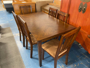 Mission Walnut Dining Table with 6 Chairs NEW!!! 50605