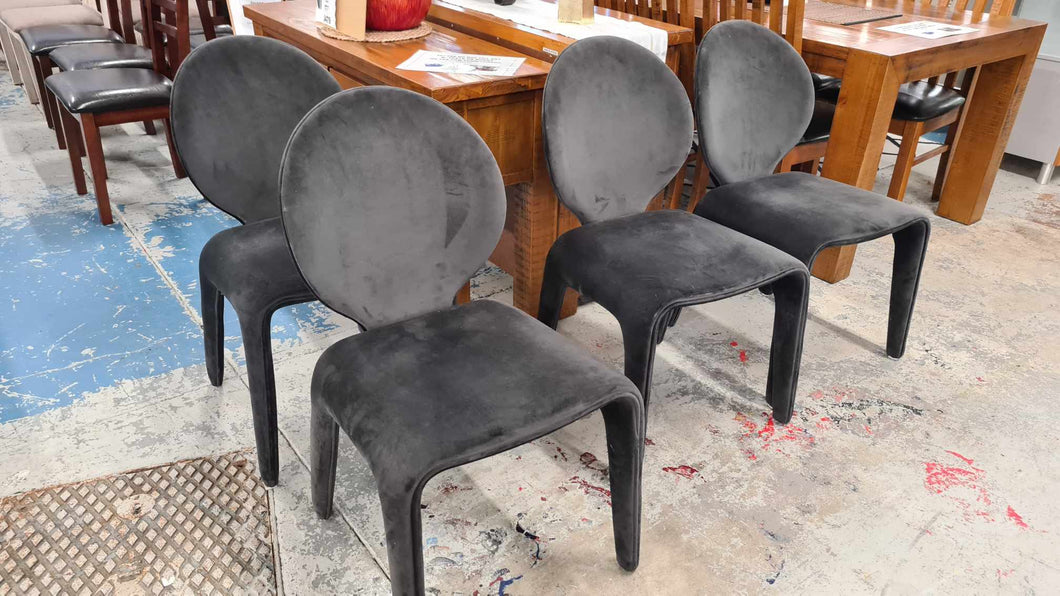 Grey Suede  Set of 4 Dining Chairs 51821