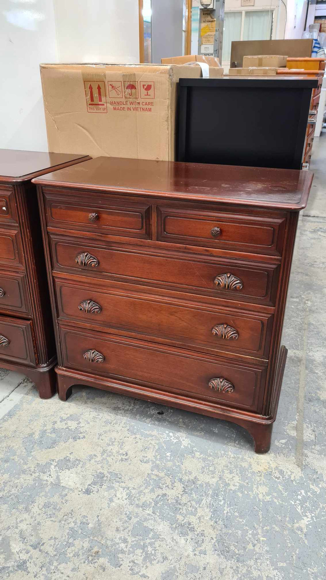 Solid Wood Low Boy  with 5 Drawers 51855