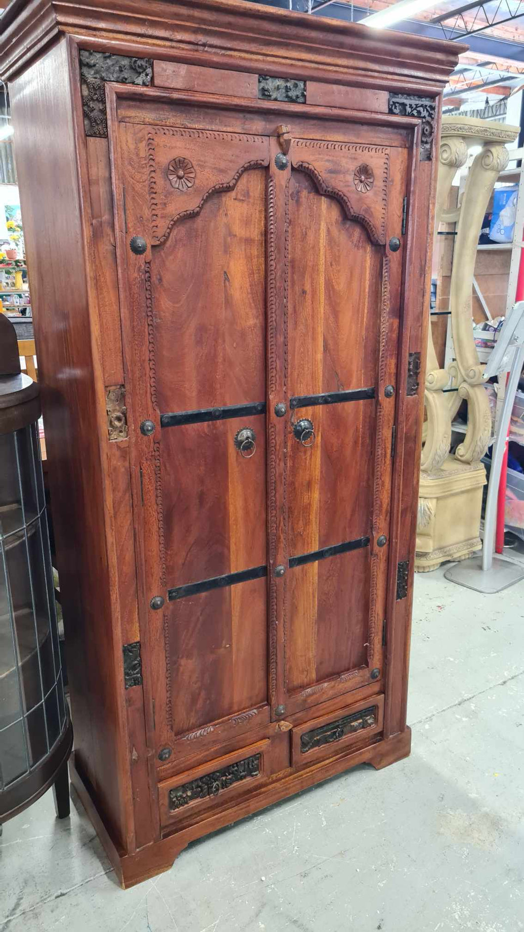 Teak Antique Wood Large Cabinet with 2 Doors 51903